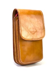 Chinatown Leather กระเป๋ามือถือหนังวัวแท้ร้อยเข็มขัด แนวตั้ง iphone 6-7-8 พลัสได้ 2 เครื่อง สีดำ ตาล แทน