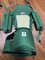 二手 9.5成新 韓國 POGNAE ORGA 有機棉坐墊揹巾 綠