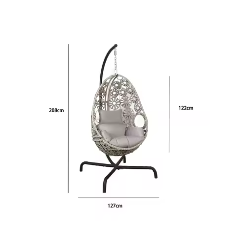 Outdoor hanging basket rattan chair living room balcony home rocking chair metal outdoor