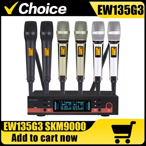 EW135G3 EW100G3 EW135 G3 with 2 Channel SKM9000 UHF Metal Dynamic Wireless Microphone System for Kar