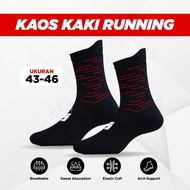 MECS-Stride Lines BlackRed-running socks-quarter socks-calf socks-calf running socks-Stride lines qu