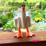 ONLYGOODS1 Resin Duck Figurine, Ornament Duck You Middle Finger Duck Statue, Housewarming Gift Sculp