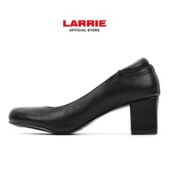 LARRIE Kasut Perempuan BLACK Round-Toe Block Heel Pumps - L22410-FJ01SV-1-BLACK