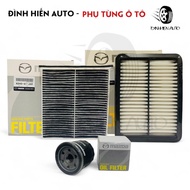 Mazda 3 (1.5L engine, 2014->2019): Engine air filter, air conditioner filter & oil filter (P501/KD45