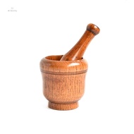 Wooden Mortar and Pestle Set,Mortar and Pestle Wood Wooden Mortar Pestle Grinding Bowl Set Garlic Crush Pot Kitchen Tool Durable Easy Install Easy to Use