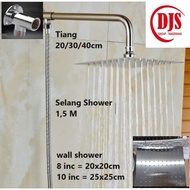 10 inch Rainfall Shower Head + 40 cm pipe without need to drill the wall