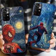 spiderman van gogh 02 Glass Phone Case For POCO F3 F4 F5 M3 M4 M5 M6 4G X3 X4 GT NFC X5 X6 PRO X7 X8