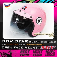 TOPI KELEDAR SGV STAR HELMET TRENDY/PASTEL PINK SIZE: L 60CM (SIRIM CERTIFICATE) & BIKKO/SGV/ BOGO P