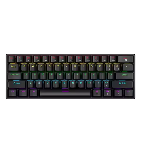 K61 61 Keys Wired Mechanical Keyboard,Red Switch,Type-C Interface,Desktop Computers, Laptops