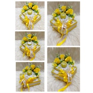 gubahan bekas cincin mini-risik/tunang/nikah(yellow silver)