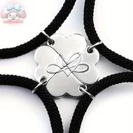 YANGWEN Four-leaf Clover Magnetic Best Friendship Bracelets For 4pcs Women Men Magnet Heart Best Fri