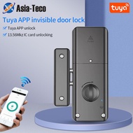 Tuya APP Remotely Control IC Card Lock Invisible Automatic Motor Bolt Lock For Home Wooden Door No D