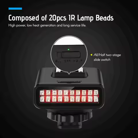 ORDRO LN-3 Studio IR LED Light USB Rechargeable Infrared Night Vision Illuminator DSLR Camera Photog