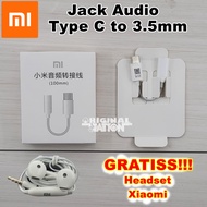 Xiaomi Converter Audio Type C To Jack 3.5mm Original Sambungan Headset TYPE C to Jack 3.5mm GRATIS Headset Xiaomi For Mi Mix 2  Mi Mix 2S  Mi 8 Pro  Mi 8 SE  Mi 8 Lite  Mi 9  Mi 9 Pro  Mi 9 SE  Mi 10  Mi 11  Mi 11 Lite  Poco F3  Mi 11X Pro