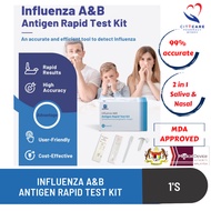 INFLUENZA A&B Antigen Rapid Test Kit (2 in 1 - Saliva & Nasal) 1's