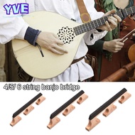 YVE Banjo Bridge Parts, 5 Strings Wooden String Banjo Bridge, Replacement Maple Ebony Instrument Sup