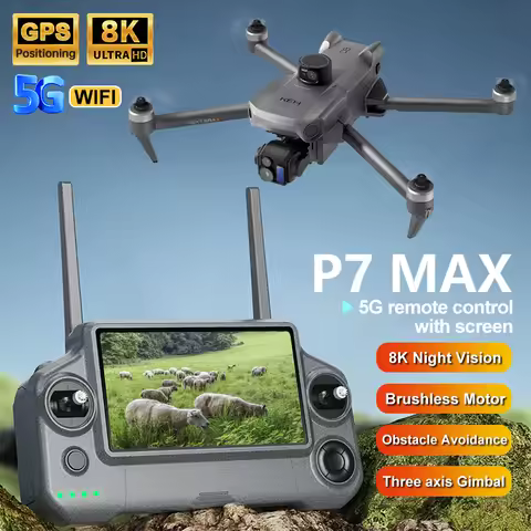 Professional P7 Max Screen Control Drone 3-Axis Brushless Gimbal 5G Digital Image Transmission Obsta