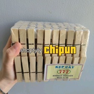 (Lot of 100) Tree Clips, Wooden Clothes Drying Clips 777 VN - Model 7cm