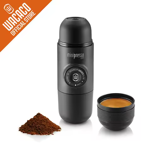 Wacaco Minipresso GR, Portable Espresso Coffee Machine, Compatible Ground Coffee, Small/Mini Travel 