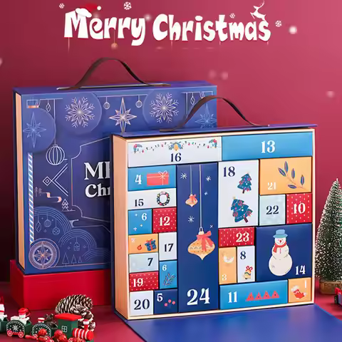 24pcs Empty Christmas Advent Calendar Boxes 24 Days Countdown to Xmas Gift Boxes 24 Days Christmas C