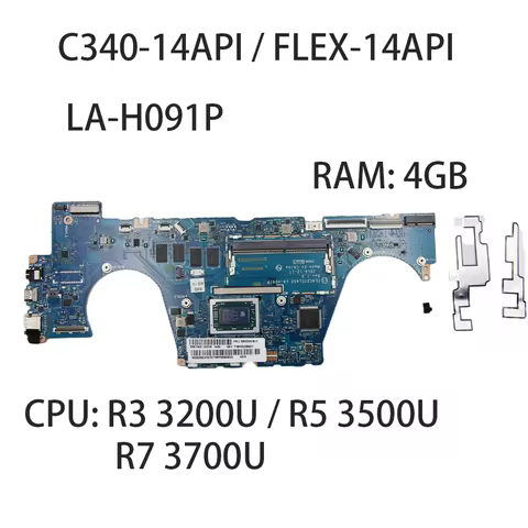 Laptop Motherboard For Lenovo C340-14API FLEX-14API LA-H091P With CPU:R3 3200U R5 3500U R7 3700 RAM: