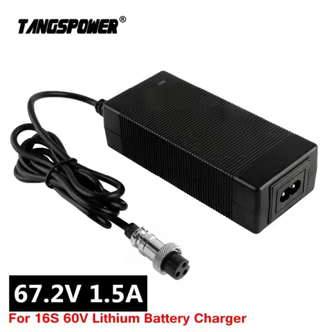 16S 67.2V 1.5A Lithium Battery Charger For 60V Li-ion Battery Charger 3P GX16 Connector 84 Watts Sil