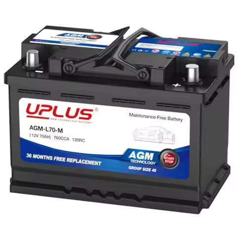 UPLUS BCI Group 48 Car Battery Maintenance Free 12V 70Ah Premium AGM Battery H6 L3 Automotive Batter