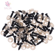 BALSA Safety Eyes, 6MM Plastic Stuffed Animals Crafting, Crochet Eyes 300 Pcs Washers Black Plastic 