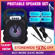 Wireless Bluetooth Speaker Portable Outdoor Party Mini Speaker With Big Volume LED Light Support Mic Karaoke Bluetooth / SD Card / Radio Function 藍牙音箱