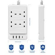 過載保護開關的電源板電源擴展最大 3250W 4 個交流電源插座、3 個 USB 連接埠和 1PD 充電 gymckp Power Strip with Over Load Protection Sw