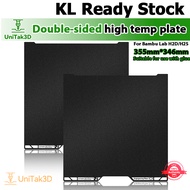UniTak3D Double-Sided High Temp Plate 355x346mm for Bambu Lab H2D/H2S – Glue Required