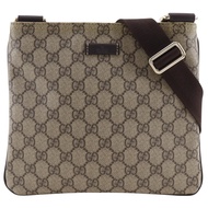 Gucci GUCCI 肩包 201538 GG Supreme 帆布棕色斜背/肩背包 拉鍊 男女通用 [二手]