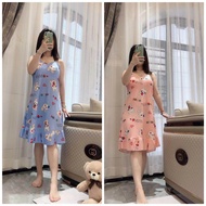 Daster tali satu rabit cute import+bra cup