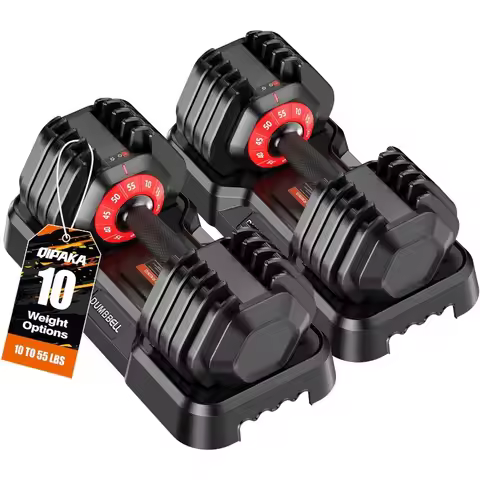 Adjustable Dumbbells Set, 10 in 1/15 in 1 Free Adjustable Weights Dumbbells Set, 25/55/52.5lbs Weigh