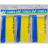 YONEX Towel Grip DX (1 per pack), Yellow, Set of 3, AC402DX-004-3SET.