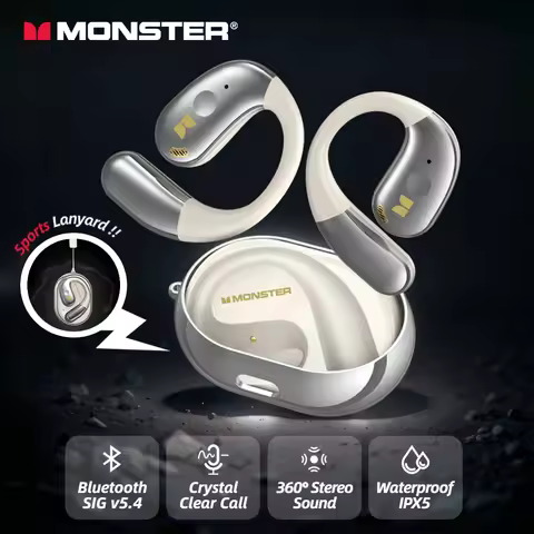 Monster Open Ear AC360 Ture Wireless Earbuds Air Conduction Bluetooth 5.4 Earphones IPX5 Waterproof 
