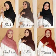 Hijab segi empat paris jadul//kerudung segi empat polos//jilbab paris import ukuran 110x110cm