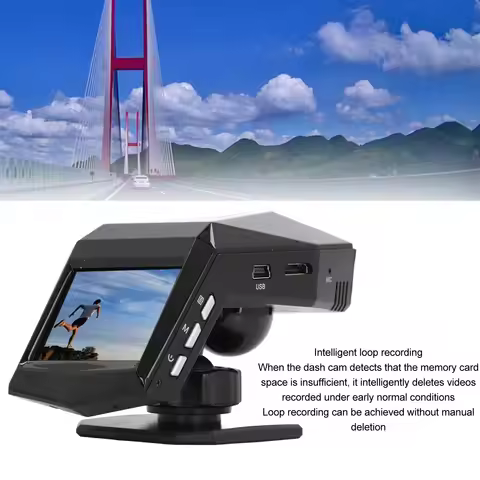 Front and Rear Dash Cam Loop Recording 170 Degree Wide Angle 2.0 Inch Display Screen Dash Cam Front