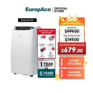 [Upgraded Model] EuropAce 15,000 BTU Dual Hose Portable Air Conditioner | EPAC15T3E | 320sqft, Compa