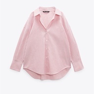 2025 Spring Women's Striped Long-Sleeved Oxford Shirt 4387025