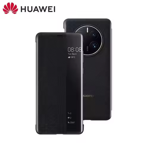 Original Huawei Mate 50 Pro case view window smart cover flip leather 360 shockproof Mate50 50E case