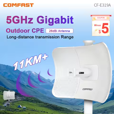COMFAST Outdoor Access Point 900Mbps Long Range CPE 5GHz Wireless Bridge 23dBi Transmission 11-25km