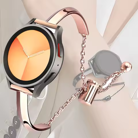 20 22mm Jewelry Strap for Samsung Galaxy Watch 5 pro 45mm 4 40 44mm Metal Chain Woman Correa for Hua