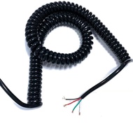 coiled cableSpring Telescopic Spiral Cable 1PC PU Spring Cable Wire 4-Core 20/26 /22Awg Stretch 1/2/