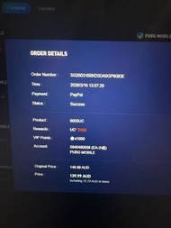 PUBG Mobile 6000UC 儲值