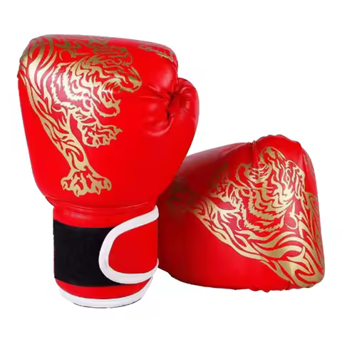 Boxing Gloves Breathable Sanda Boxing Gloves PU Leather Professional Punching Training Gloves for Tr