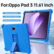 Case for Oppo Pad 3 11.61 inch Tablet, Kids Friendly Soft Silicone Adjustable Stand Cover for Oppo P