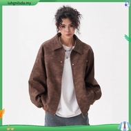 [K-2] Y2K Retro Snowflake Suede Jacket Wear Long-Sleeved Autumn Winter Warm Texture Low-Key Not Lost