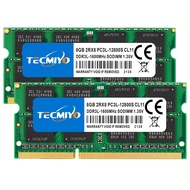 TECMIYO Ram 16GB Kit (2x8GB) DDR3L-1600 SODIMM (PC3-12800S), DDR3 RAM 16GB PC3L 12800 2Rx8 1.35V/1.5
