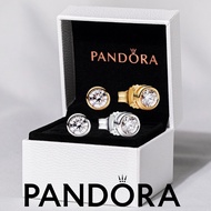 100% S925 sterling silver jewelry bracelet pendant box Era Lab-Grown Diamond Bezel Stud Earrings